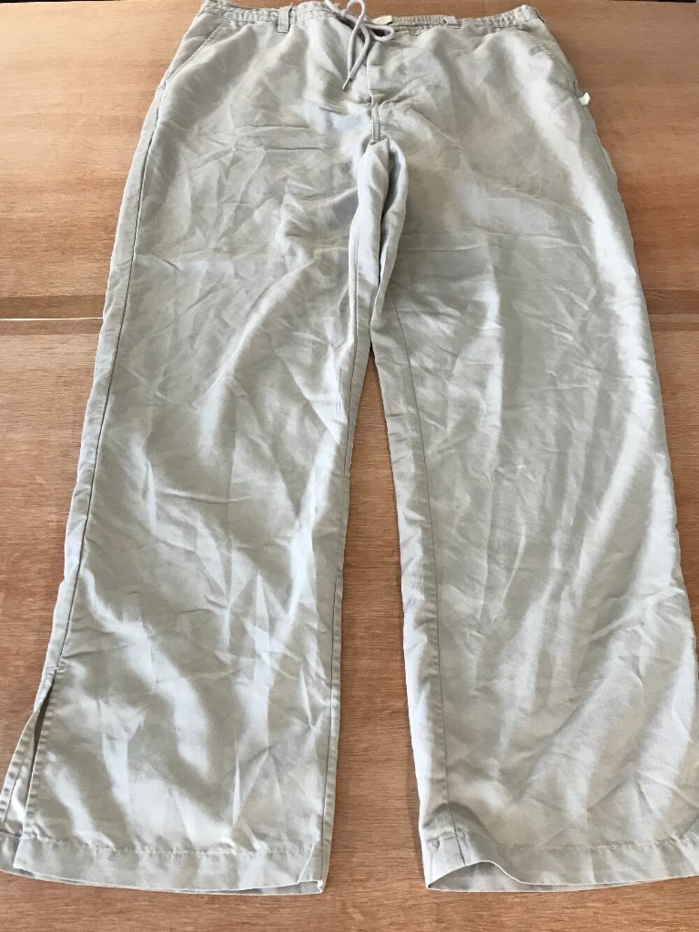 Standard Cloth Pants Women 2 Beige High Rise Tie Waist Pocket Stretch Preppy